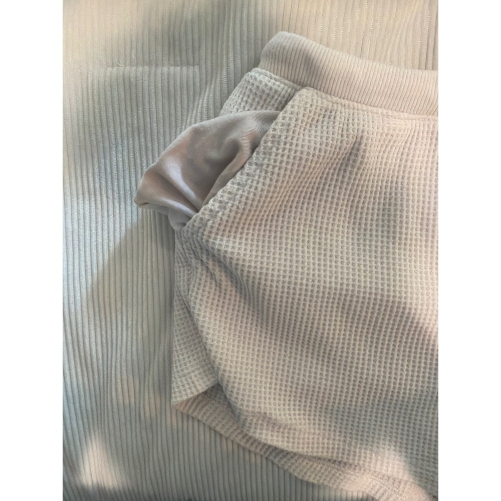Stars Above Womens Waffle Knit Lounge Shorts Cream Off White Small Side Pockets - Picture 5 of 7